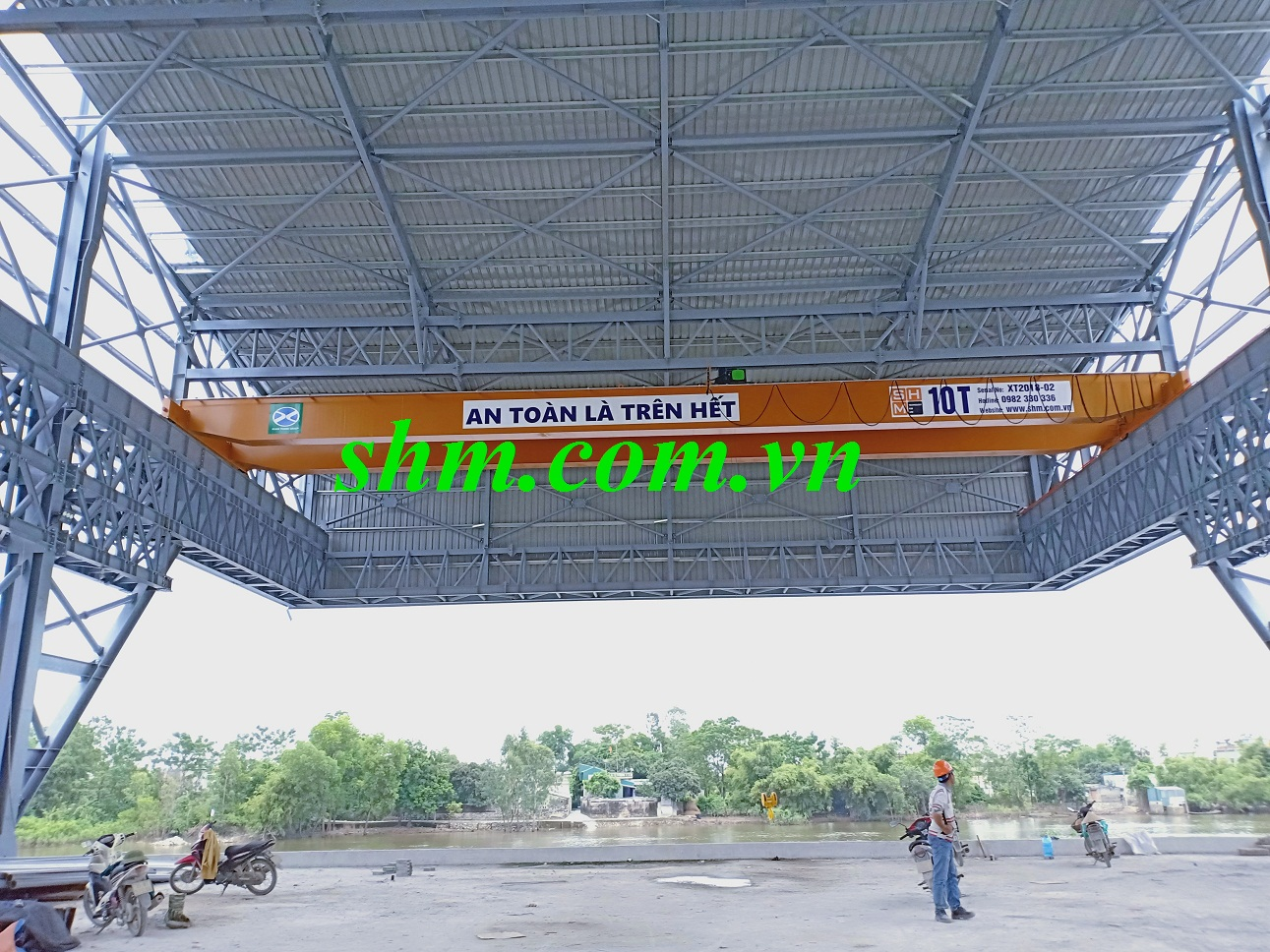 Cầu trục dầm đôi 10 tấn Stahl Đức lắp tại Hà Nam tháng 7/2018